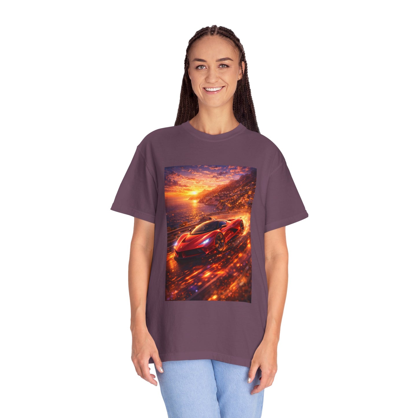 Ferrari F80- Amalfi Coast, Italy - T‑Shirt — Red Sports Car Print