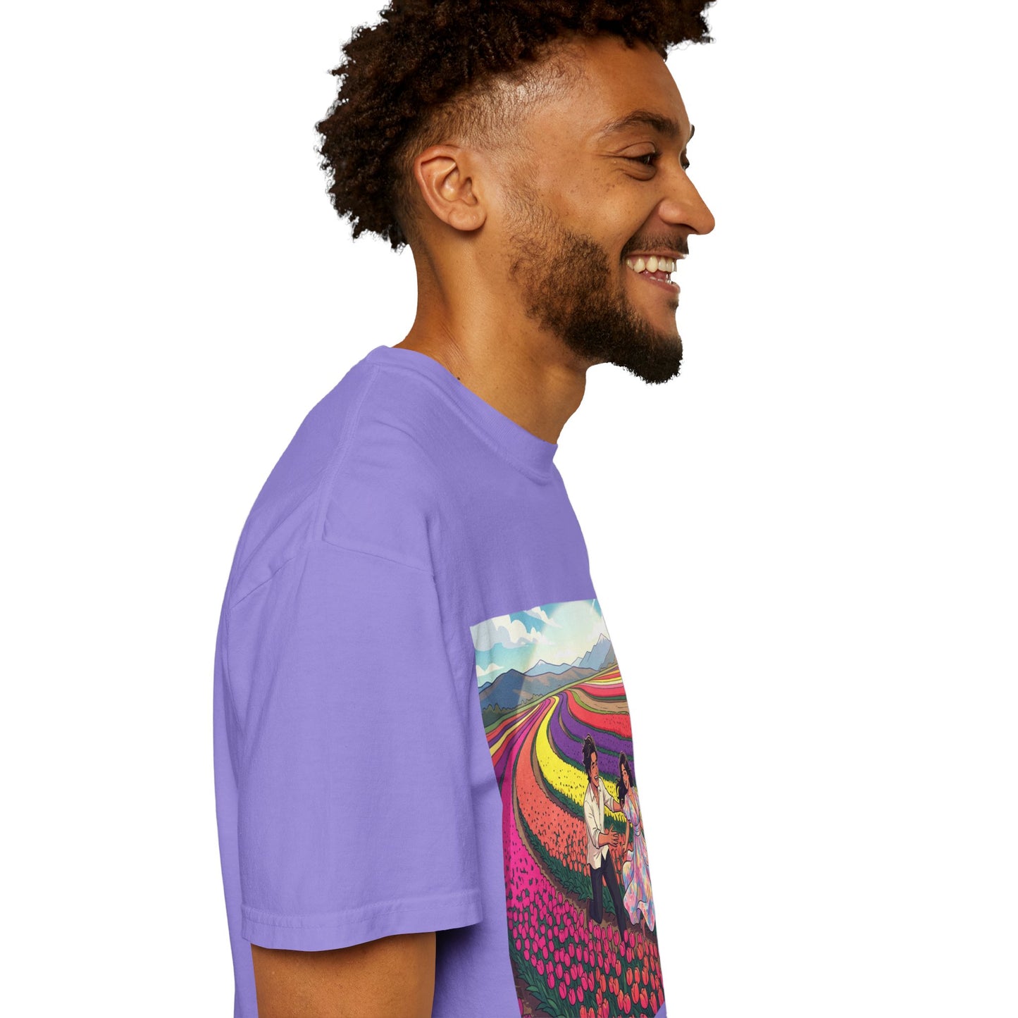 Spring of Us T-Shirt — Floral Field Vintage Couple Graphic Tee
