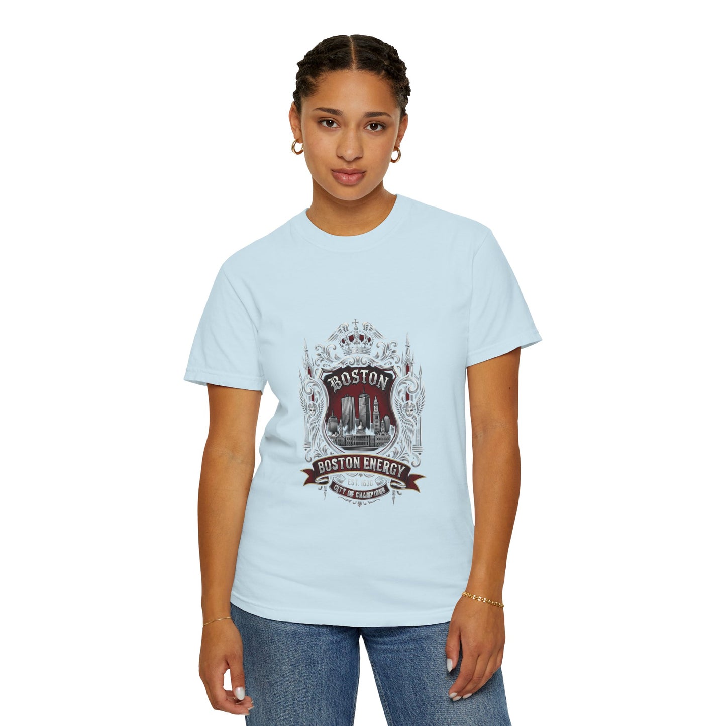 Boston Energy Vintage Crest T-Shirt — Retro City Skyline Tee