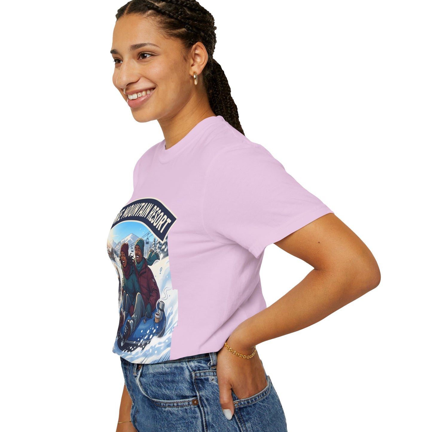 Stowe Mountain Resort Snow Tubing T-Shirt — "Vermont Joy" Winter Apparel