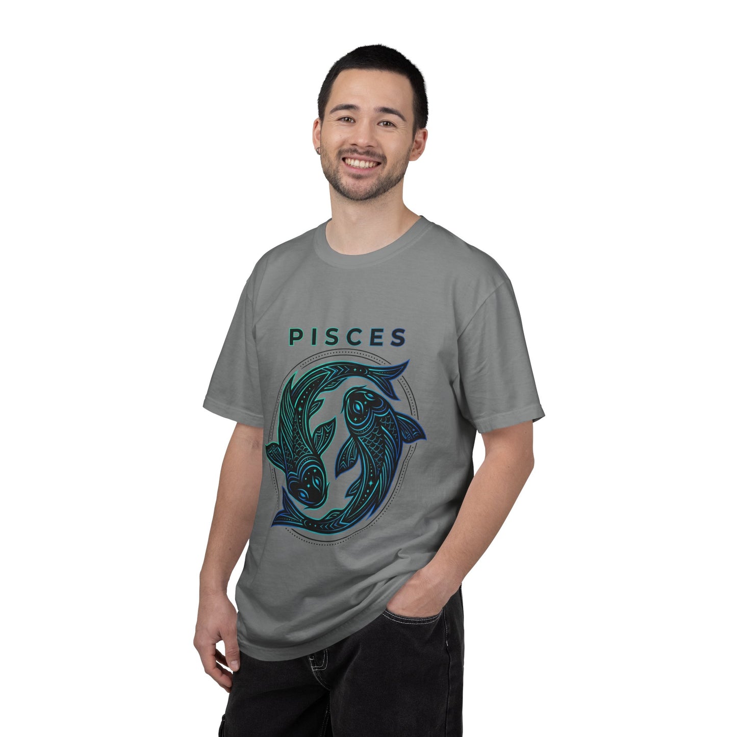 Pisces Zodiac T-Shirt — Artistic Twin Fish Astrology Tee
