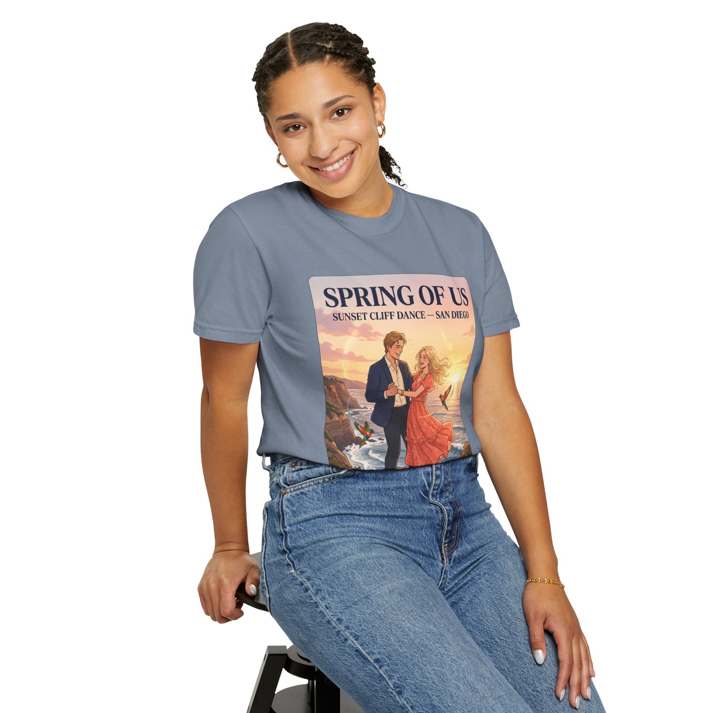Spring of Us T‑Shirt — Sunset Cliff Dance San Diego Vintage Romance Tee