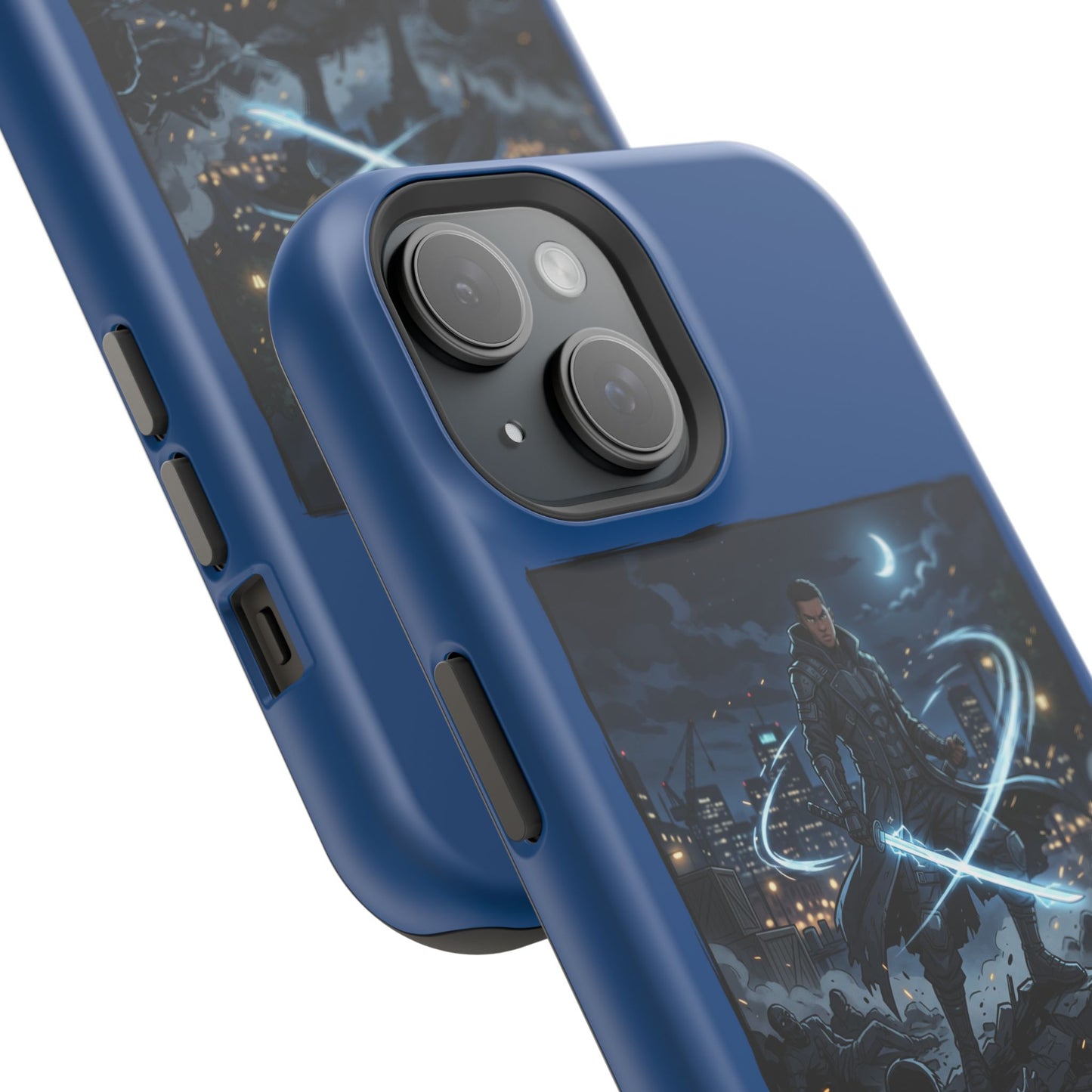 Magnetic Impact-Resistant Phone Case — Night Warrior Sci‑Fi Design