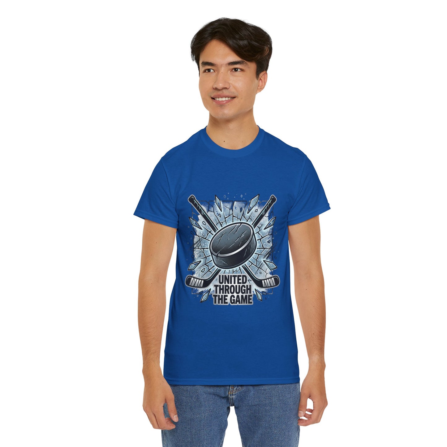 Hockey T-Shirt — "United Through the Game" Graphic Tee