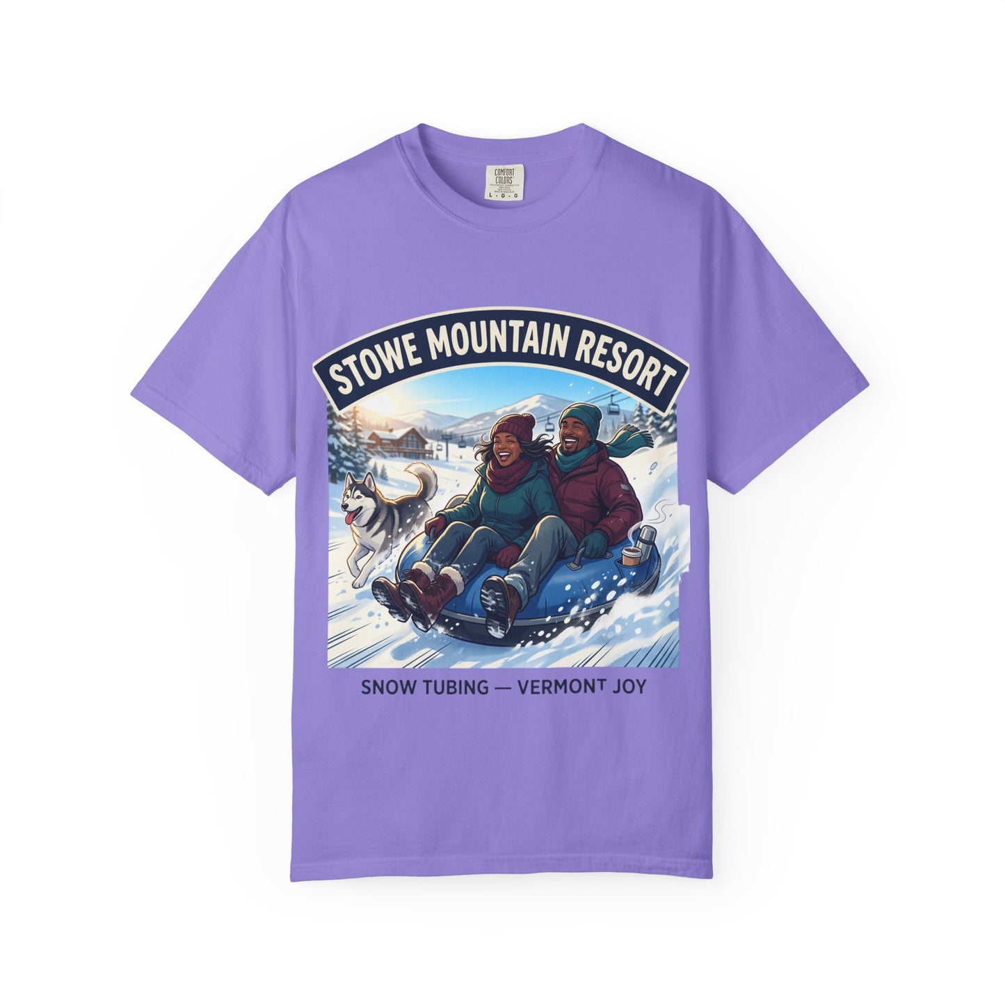 Stowe Mountain Resort Snow Tubing T-Shirt — "Vermont Joy" Winter Apparel