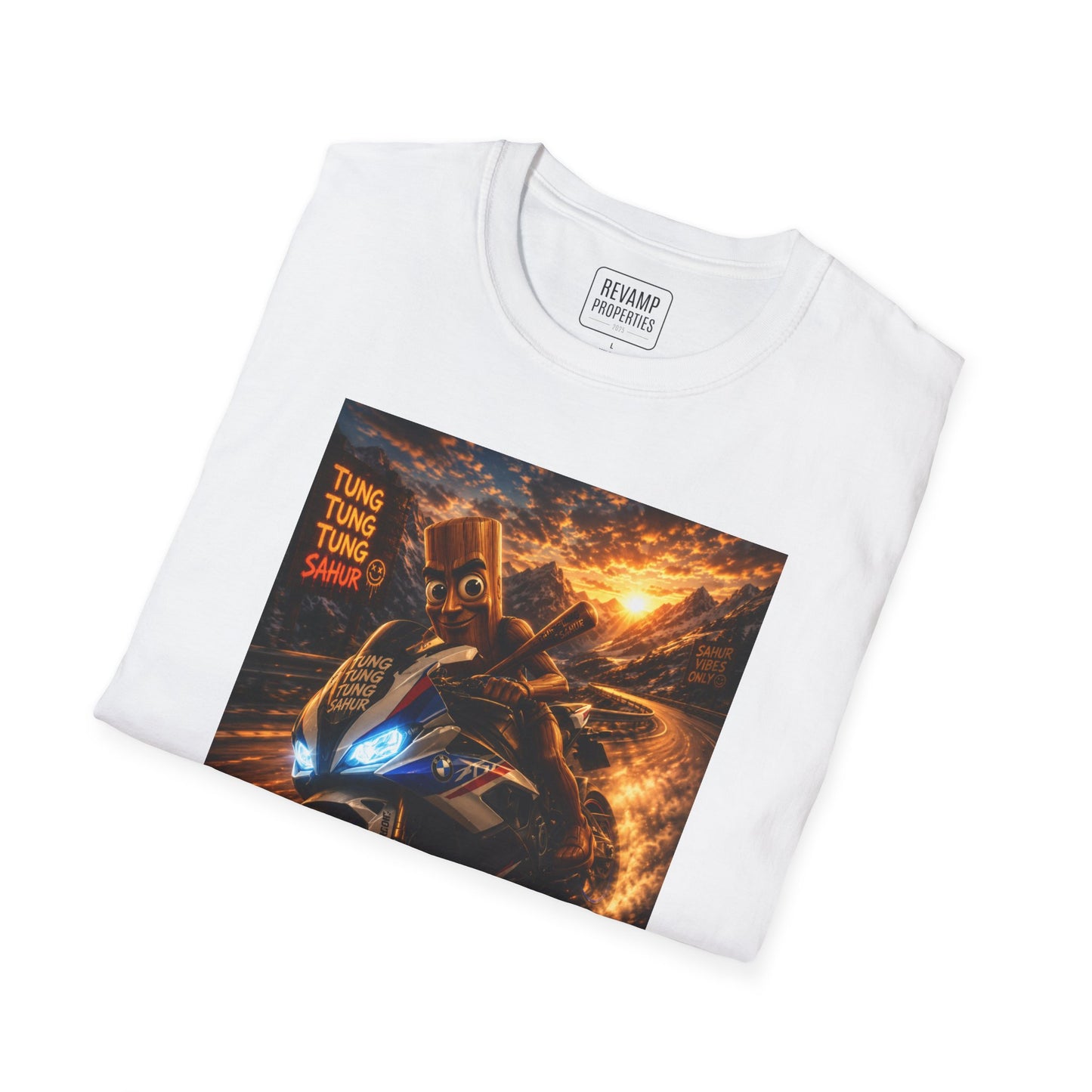 Tung Tung Tung Sahur 2 Wheels On Steel & Fire T-Shirt — "Time To Turn The Tide" Tee