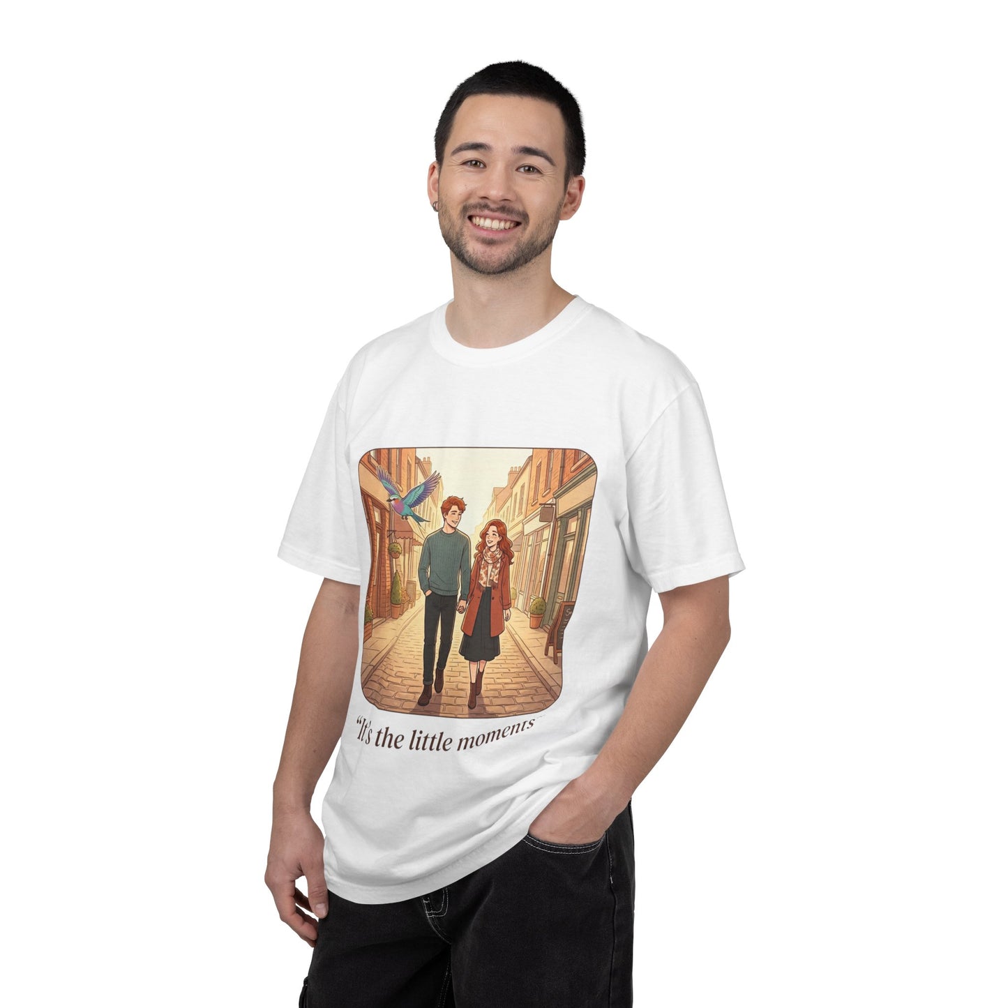 Romantic Stroll T-Shirt — “It’s the little moments” Couple Illustration Tee