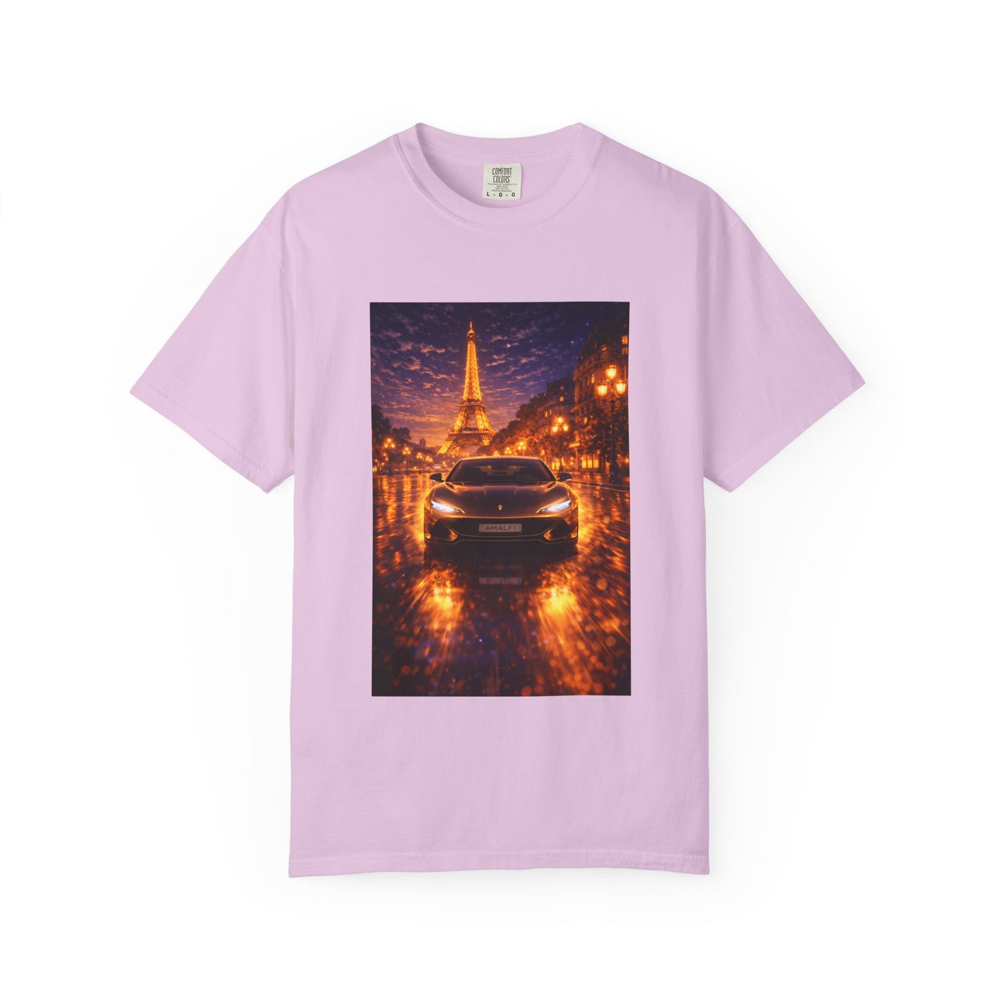 Paris Night Drive T-Shirt — Eiffel Tower Car Scene