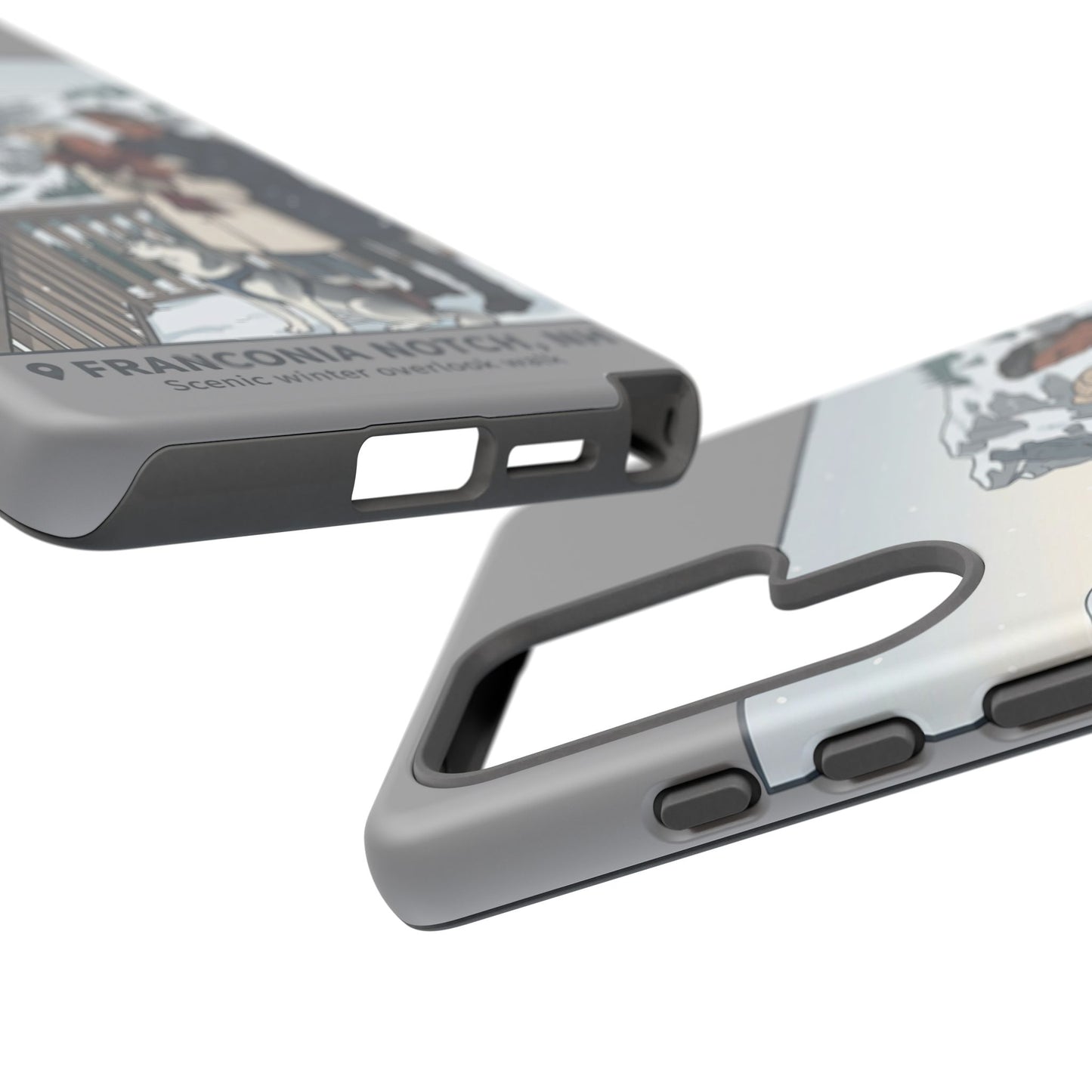 Winter Scenic Phone Case — Franconia Notch NH Couples & Husky Design