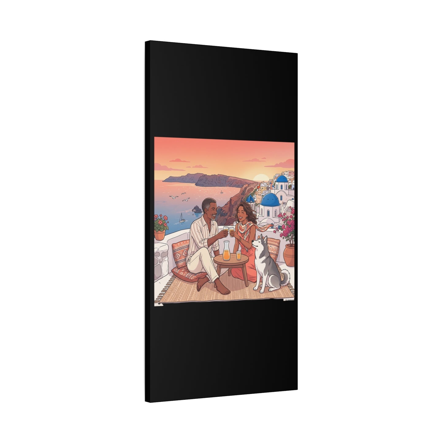 Santorini, Greece – “Sunset Serenade - Matte Canvas, Stretched, 1.25"
