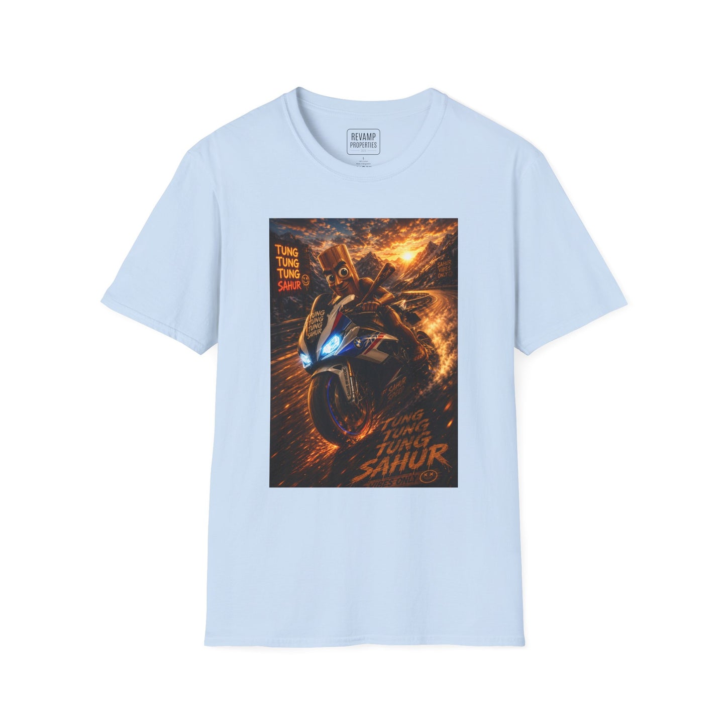 Tung Tung Tung Sahur 2 Wheels On Steel & Fire T-Shirt — "Time To Turn The Tide" Tee