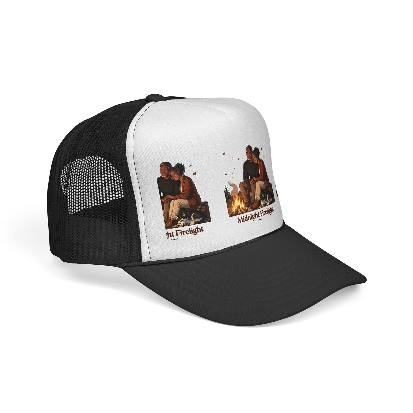 Trucker Cap — 'Midnight Firelight' Campfire Graphic Hat