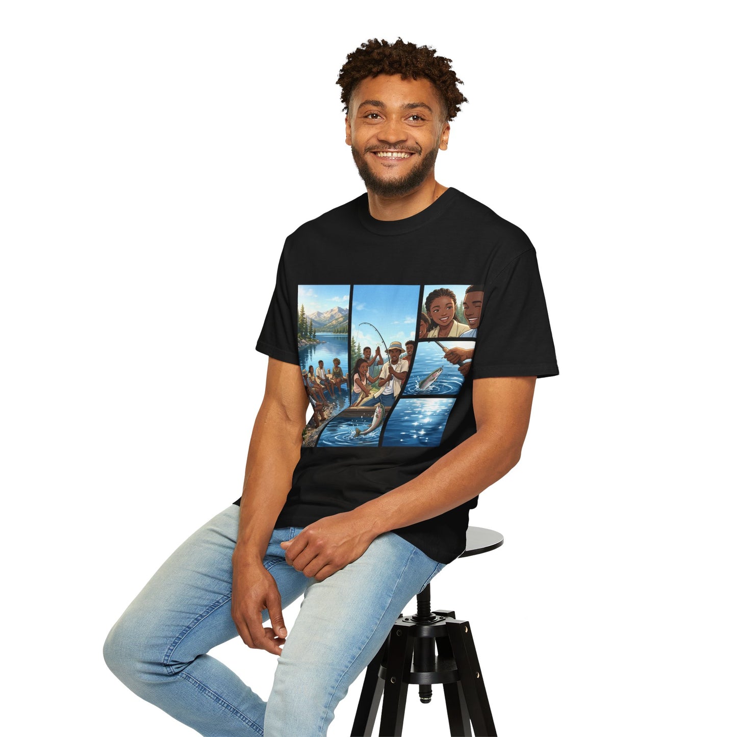 ake Tahoe Fishing Moments T-Shirt — Retro Outdoors Fishing Graphic Tee