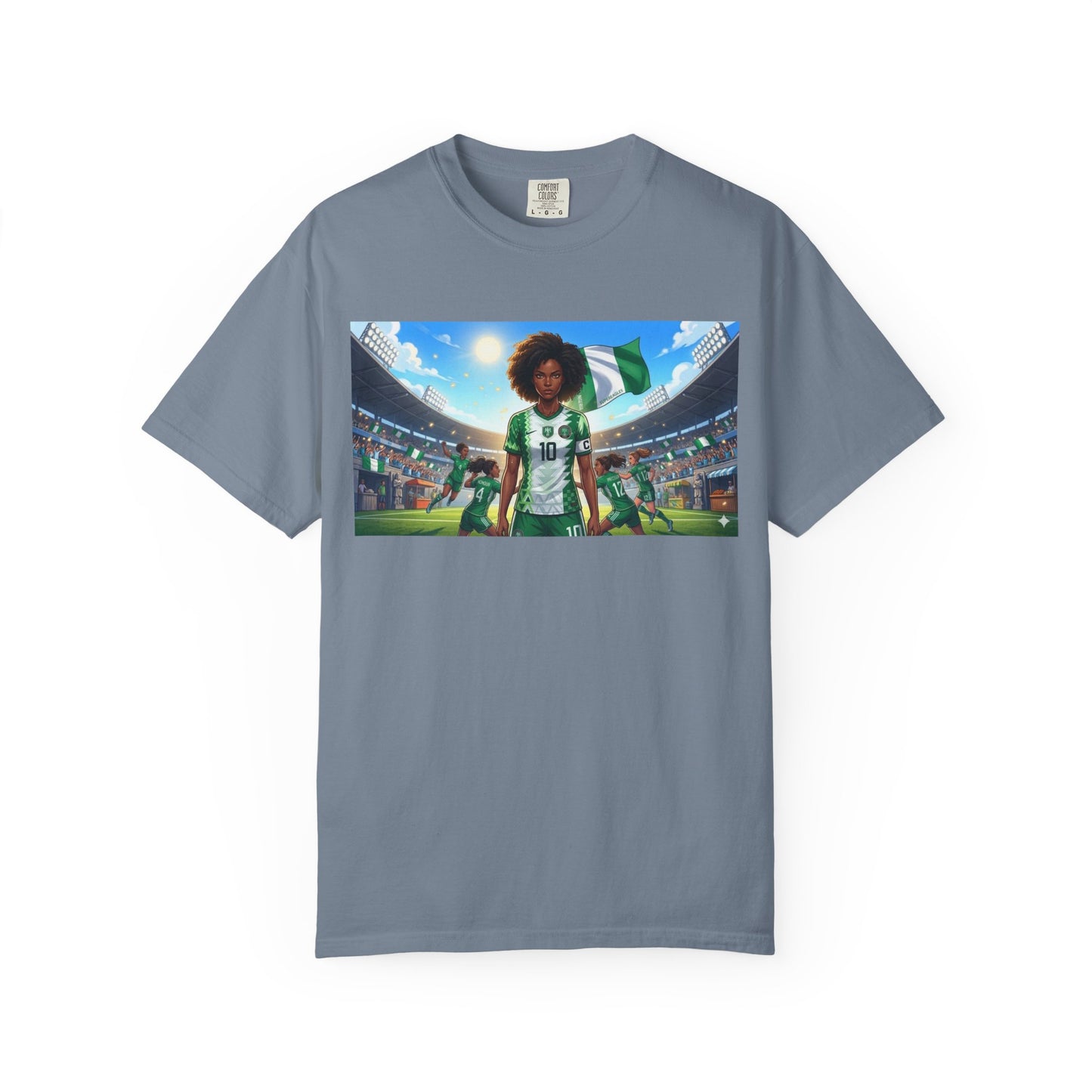 Commander- Female- Nigerian Soccer Player Stadium  - T-shirt - Graphic Tee