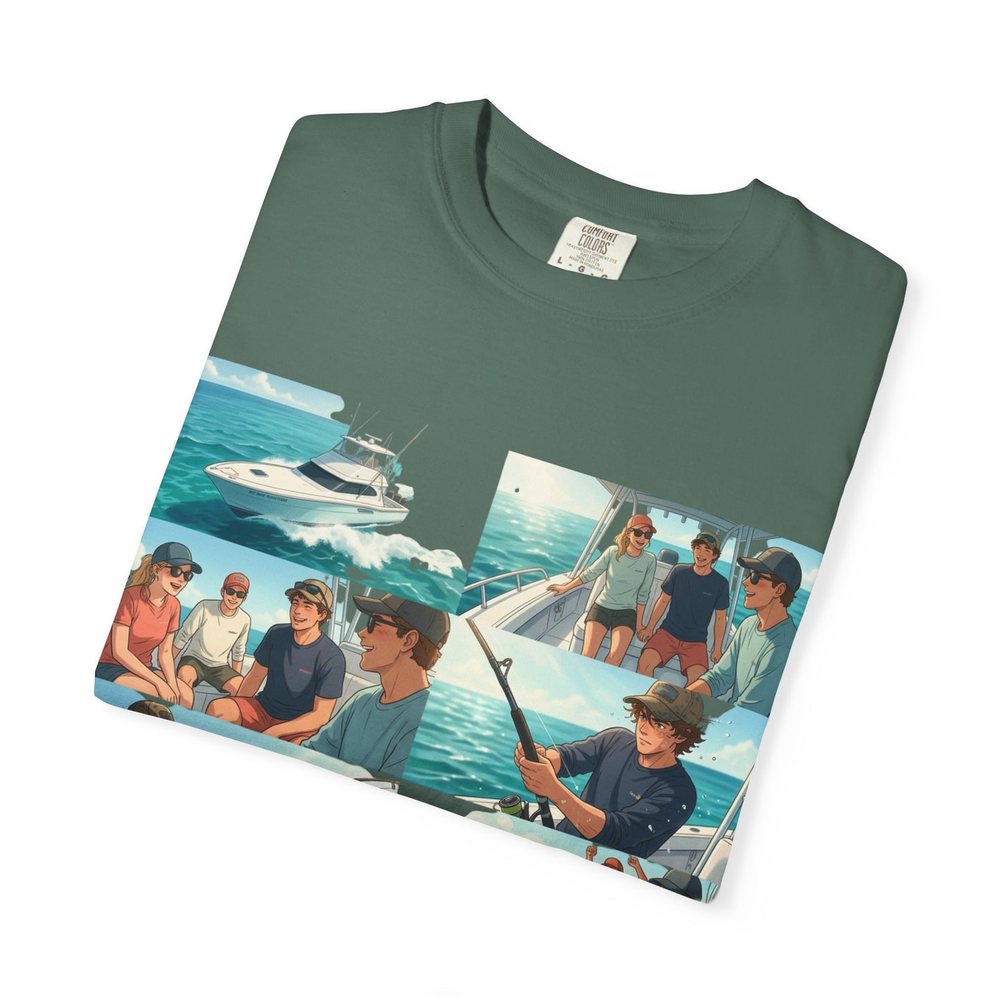 Deep Sea Energy (Friends Fishing Edition) Fishing Trip Photo Collage T-Shirt