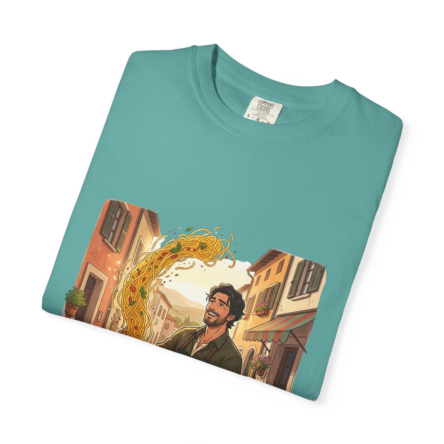 Italian Chef Pasta Toss T-Shirt — Vintage Street Kitchen Cooking Graphic Tee