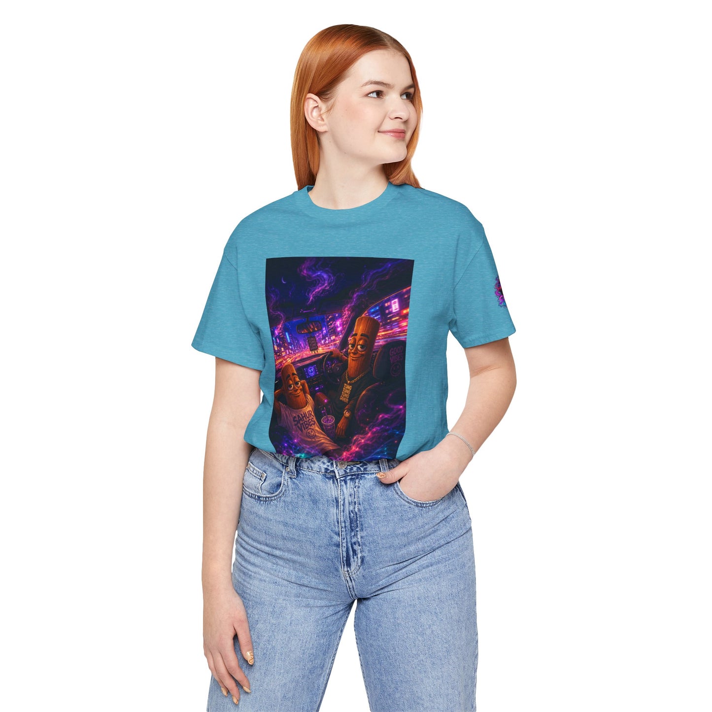 Tung Tung Tung Sahur Who Ride Like Us T-Shirt — Night Cruise Vaporwave Graphic Tee