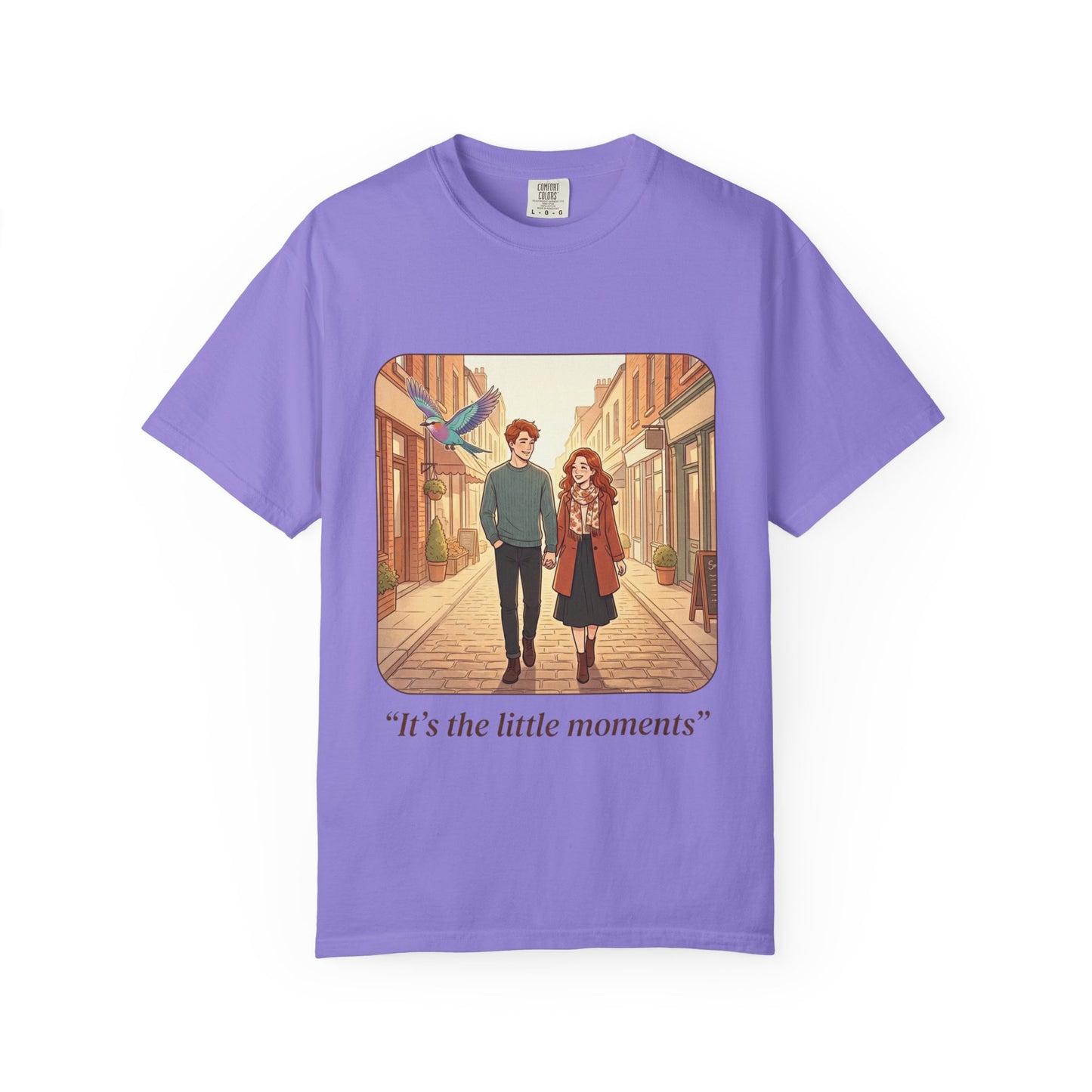 Romantic Stroll T-Shirt — “It’s the little moments” Couple Illustration Tee