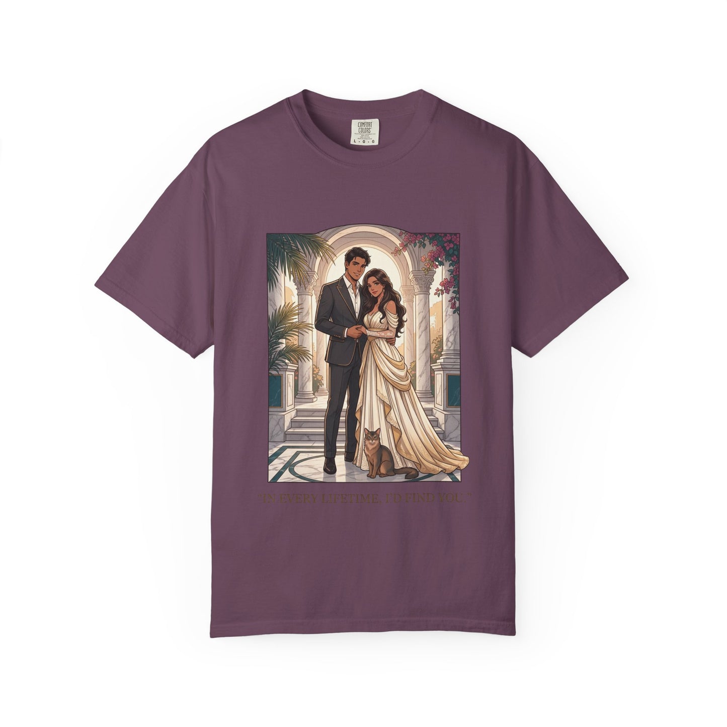 Romantic Vintage Wedding Portrait T-Shirt — "In Every Lifetime, I'd Find You"