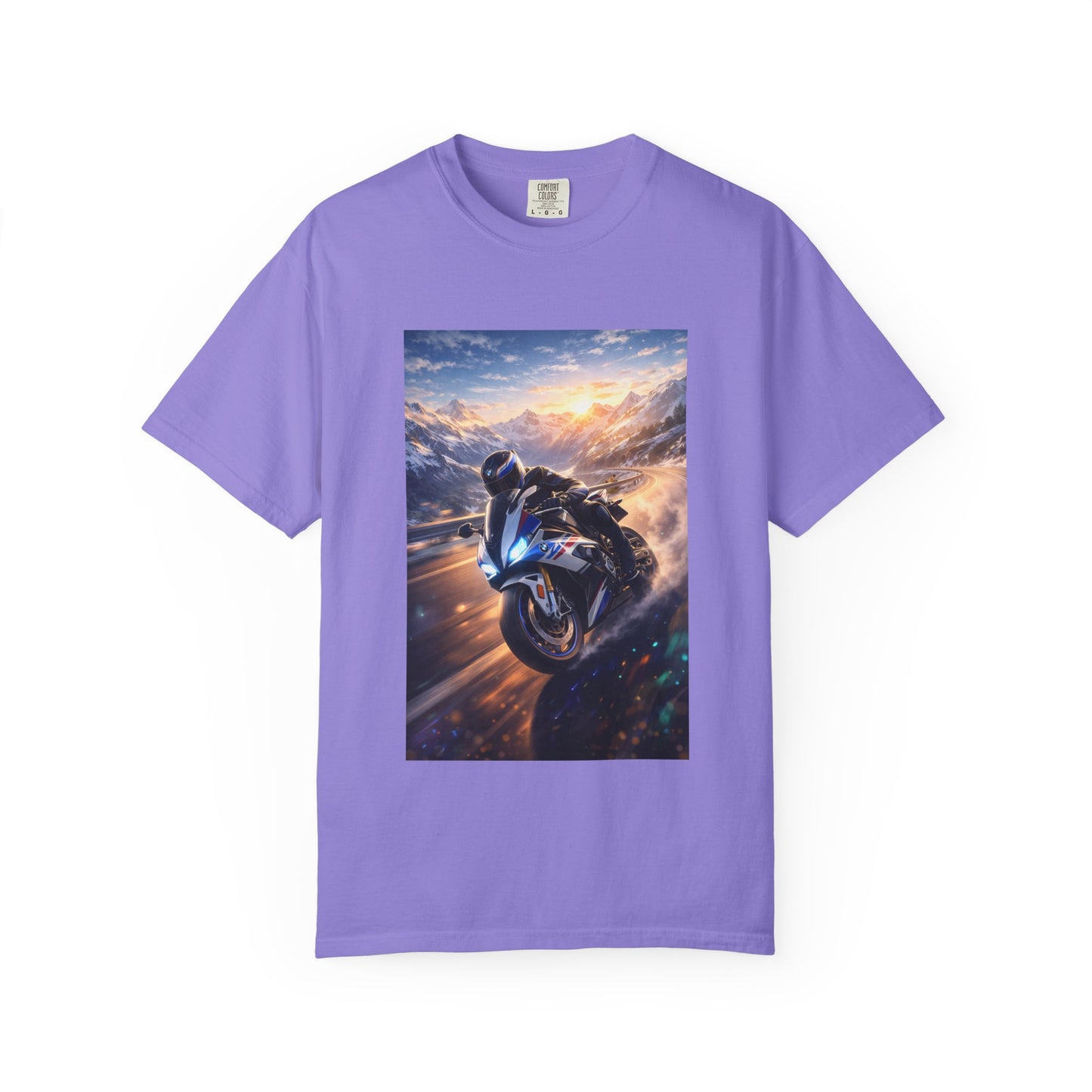 BMW S1000RR ALPINE GHOST RIDE - T‑Shirt — Sportbike Skyline Graphic Tee