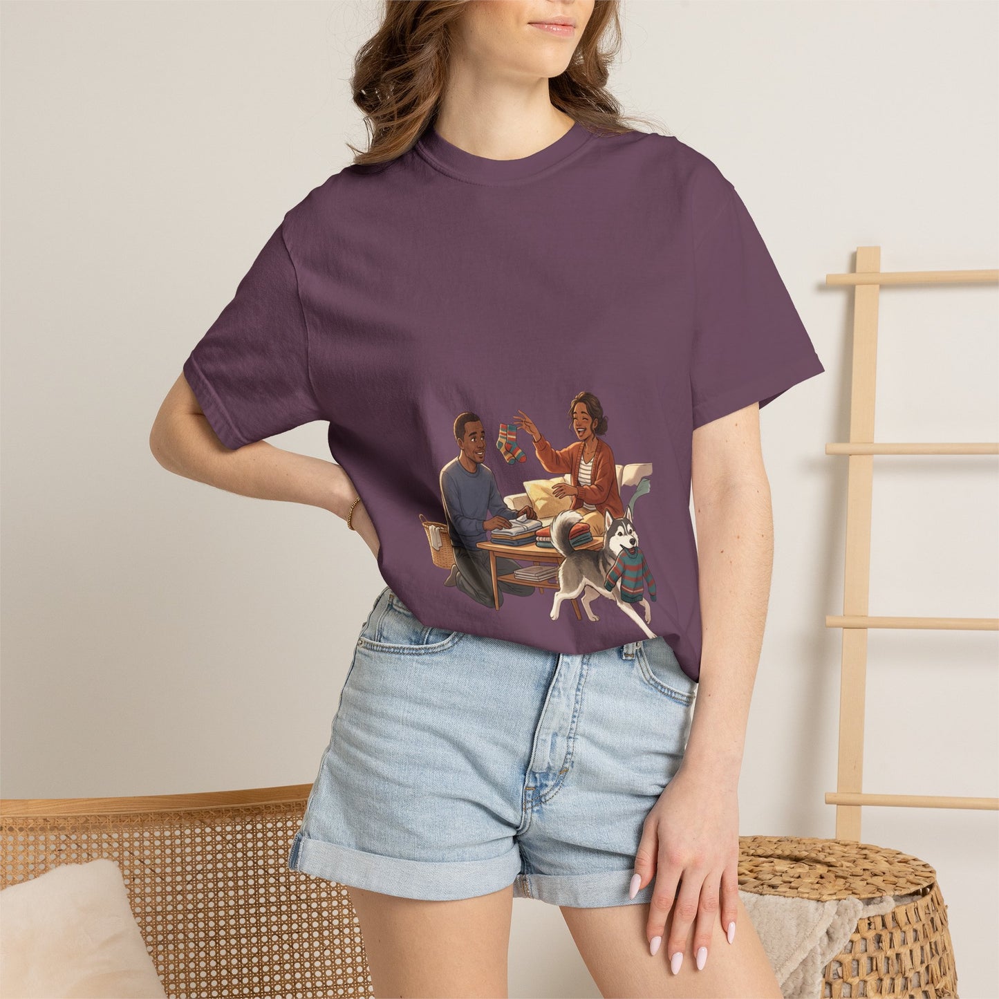Picnic Cheers T-Shirt — Vintage Couple & Dog Illustration Tee