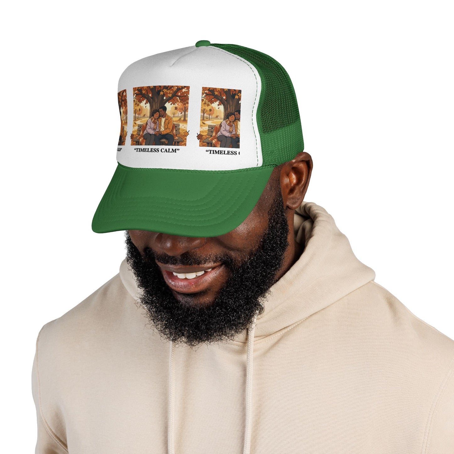 Trucker Cap — "Timeless Calm" Autumn Couple Vintage Patch
