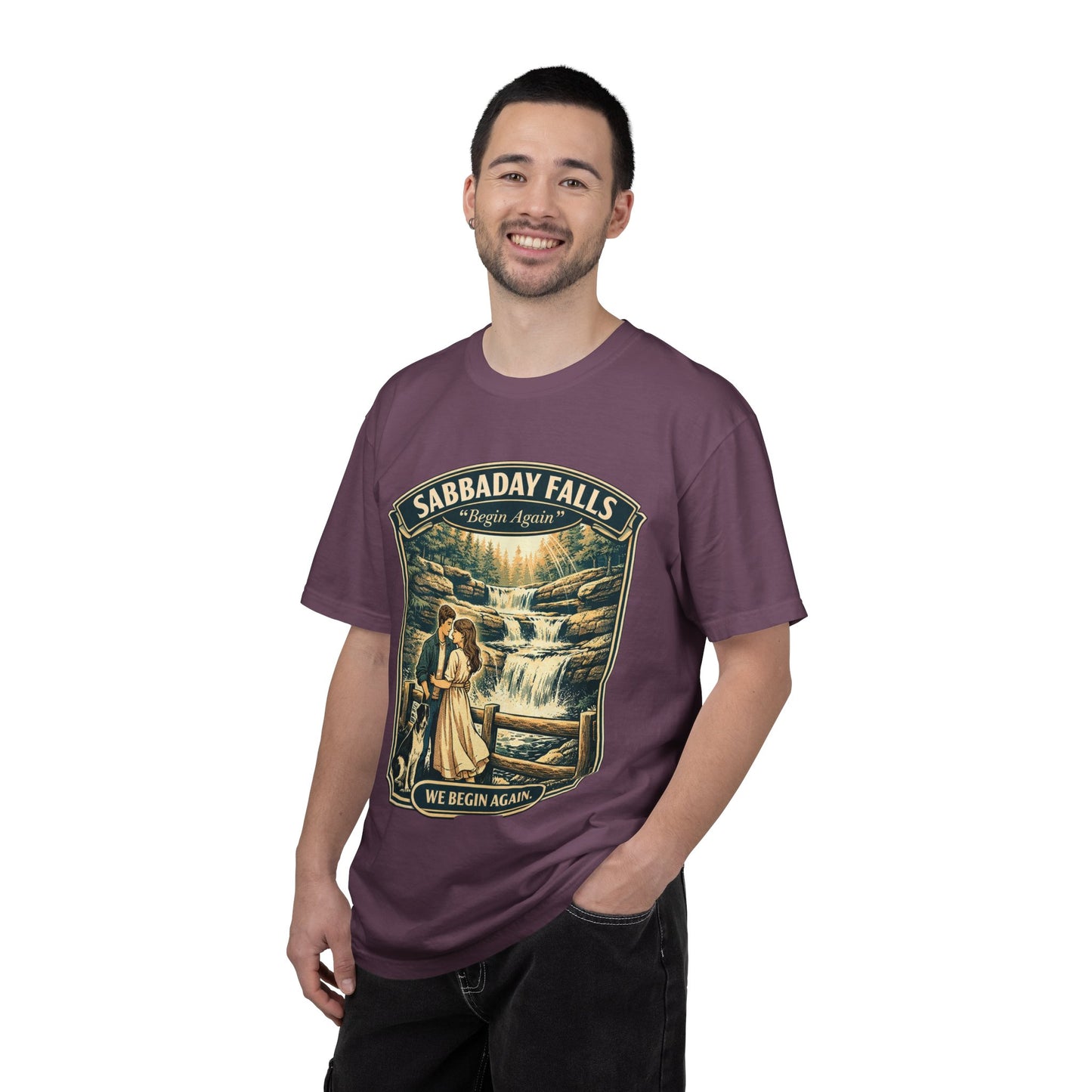 Sabbaday Falls 'We Begin Again' Vintage Nature T-Shirt