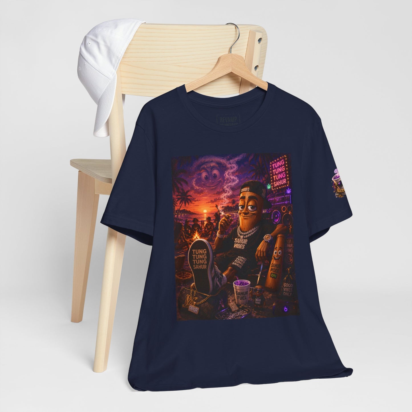 Tung Tung Tung Sahur T-Shirt — "Summertime Vibes" Retro Beach Party Graphic Tee