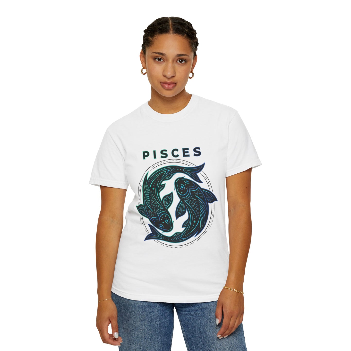 Pisces Zodiac T-Shirt — Artistic Twin Fish Astrology Tee