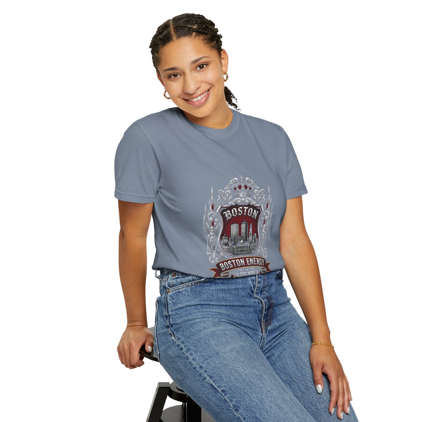 Boston Energy Vintage Crest T-Shirt — Retro City Skyline Tee
