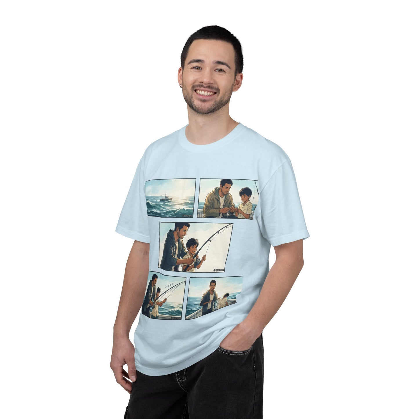 MORNING TIDES” (FATHER & SON EDITION) T-Shirt — Dad & Son Beach Fishing Graphic Tee
