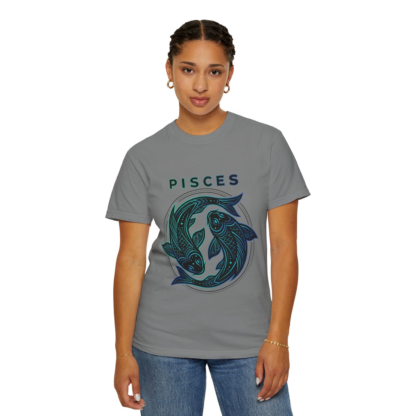 Pisces Zodiac T-Shirt — Artistic Twin Fish Astrology Tee