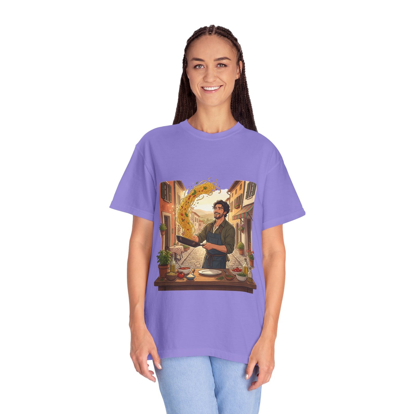 Italian Chef Pasta Toss T-Shirt — Vintage Street Kitchen Cooking Graphic Tee