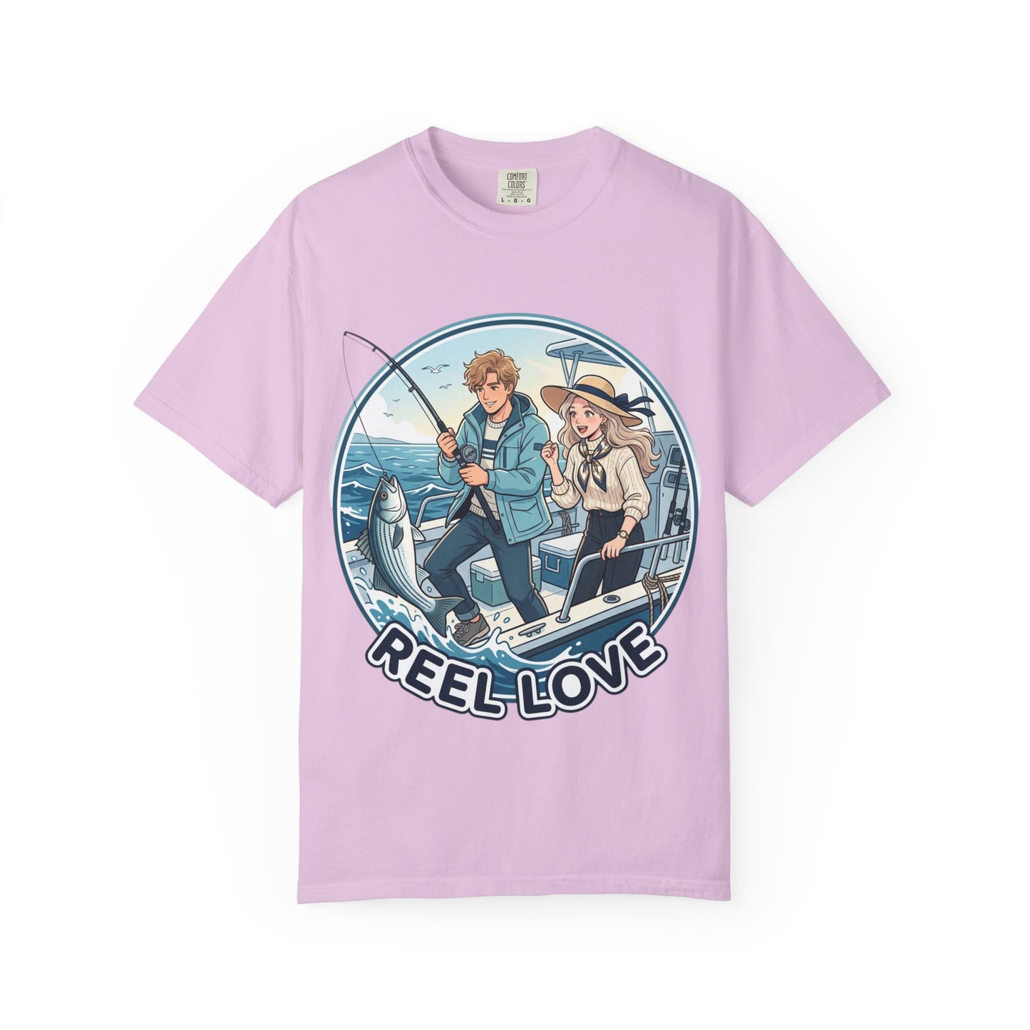 Reel Love Fishing T-Shirt — Cute Couple Anglers Graphic Tee