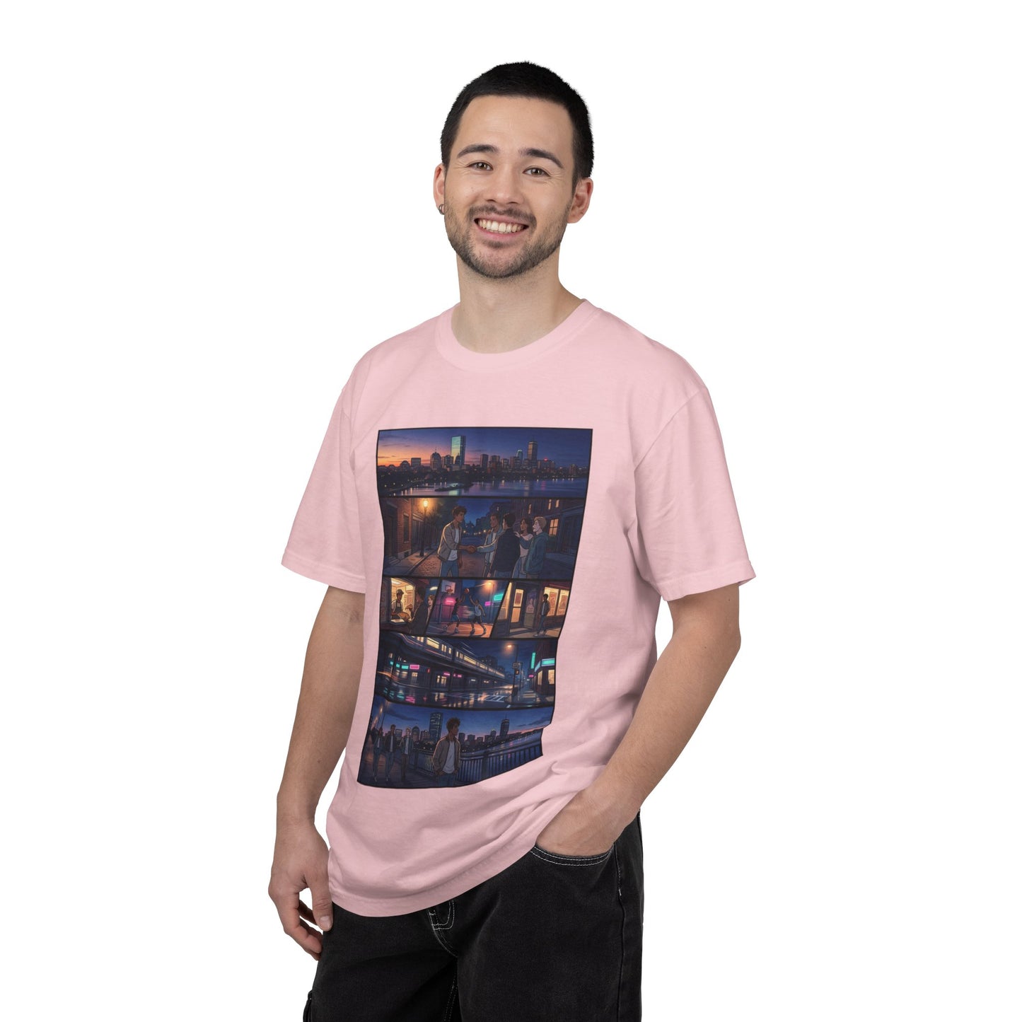 Boston: Built Different - City Nights Photo Collage T-Shirt