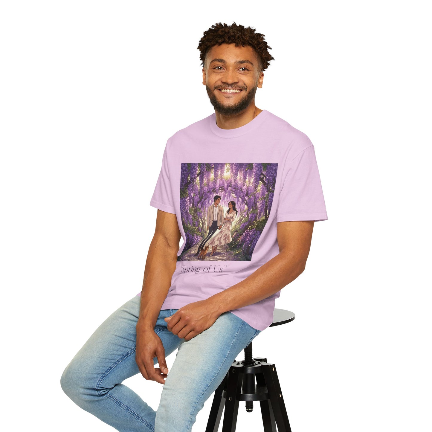 Spring of Us T-Shirt — Romantic Wisteria Couple Graphic Tee