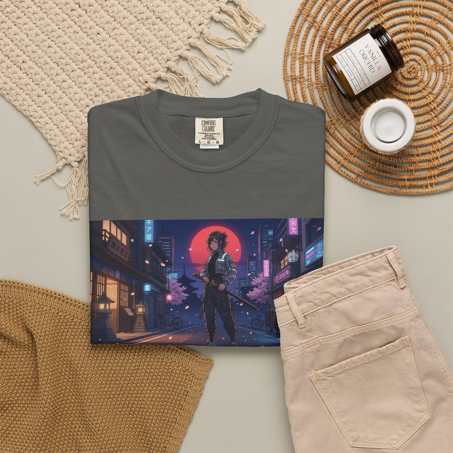 Japan — Samurai City Tradition + Nightscape T-Shirt —  Graphic Tee