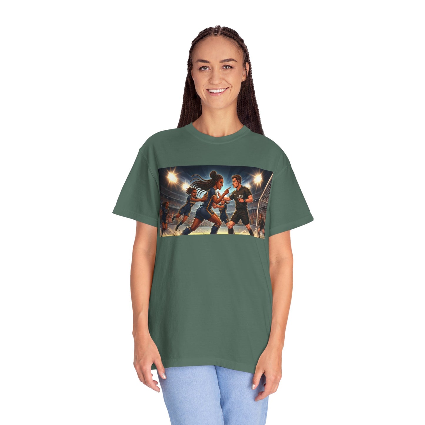 Soccer Arguing With Referee T-Shirt — Vintage Stadium Action Graphic Tee