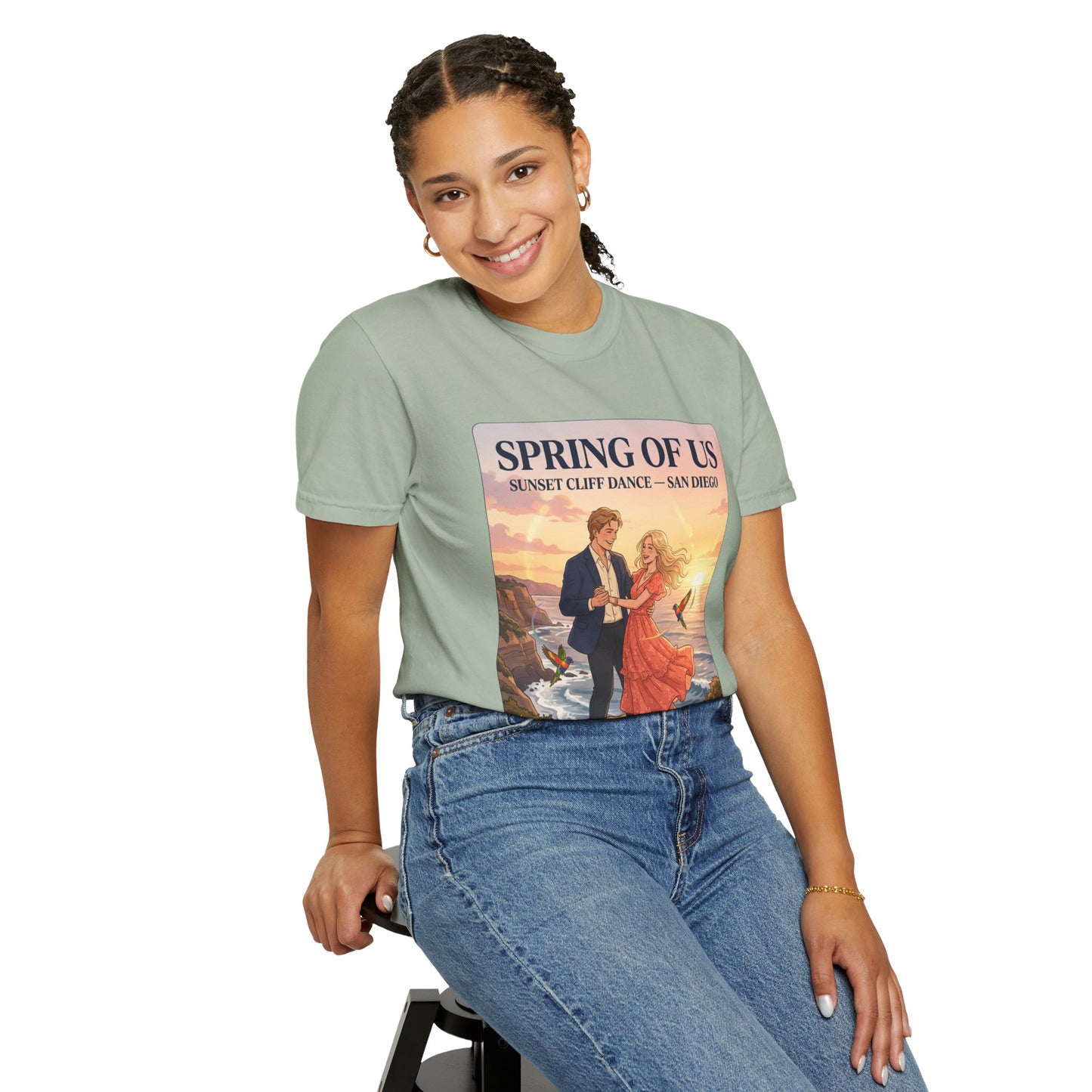 Spring of Us T‑Shirt — Sunset Cliff Dance San Diego Vintage Romance Tee