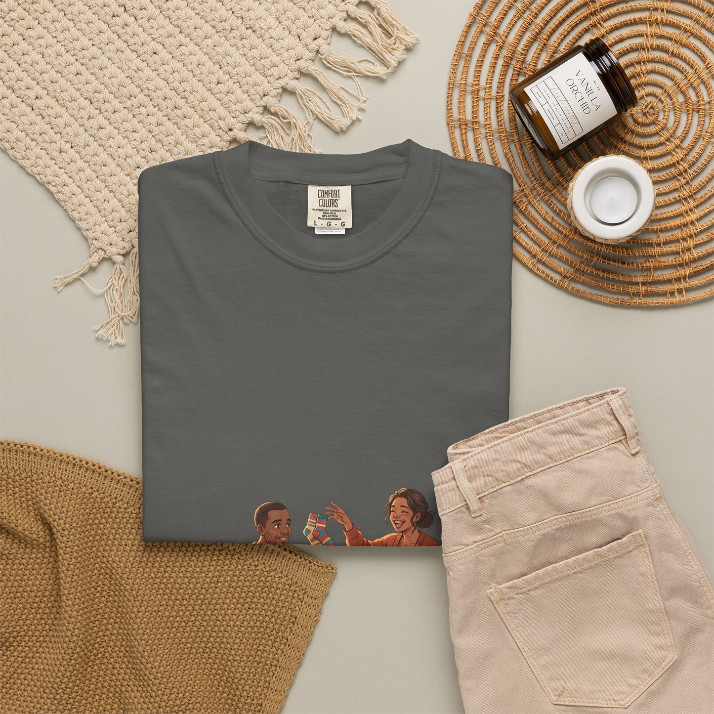 Picnic Cheers T-Shirt — Vintage Couple & Dog Illustration Tee
