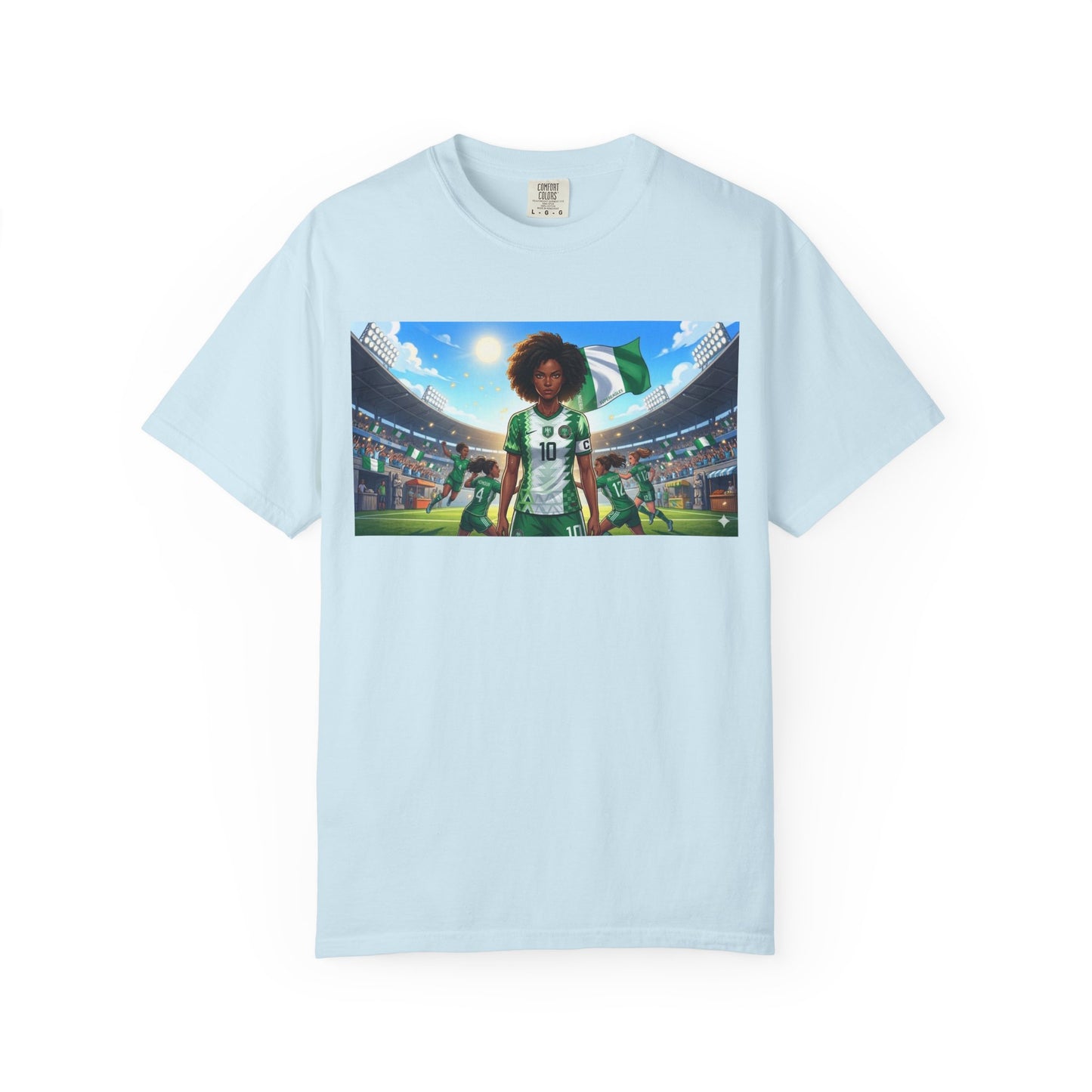 Commander- Female- Nigerian Soccer Player Stadium  - T-shirt - Graphic Tee