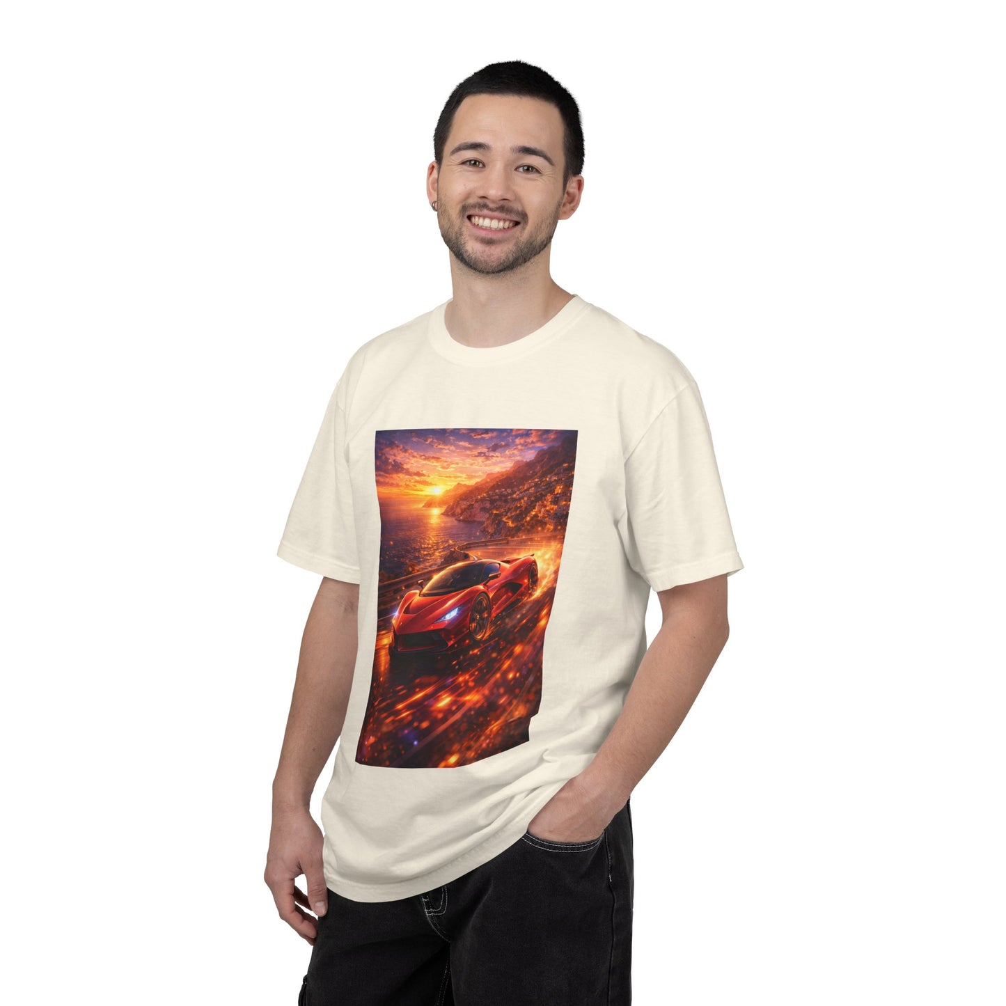 Ferrari F80- Amalfi Coast, Italy - T‑Shirt — Red Sports Car Print