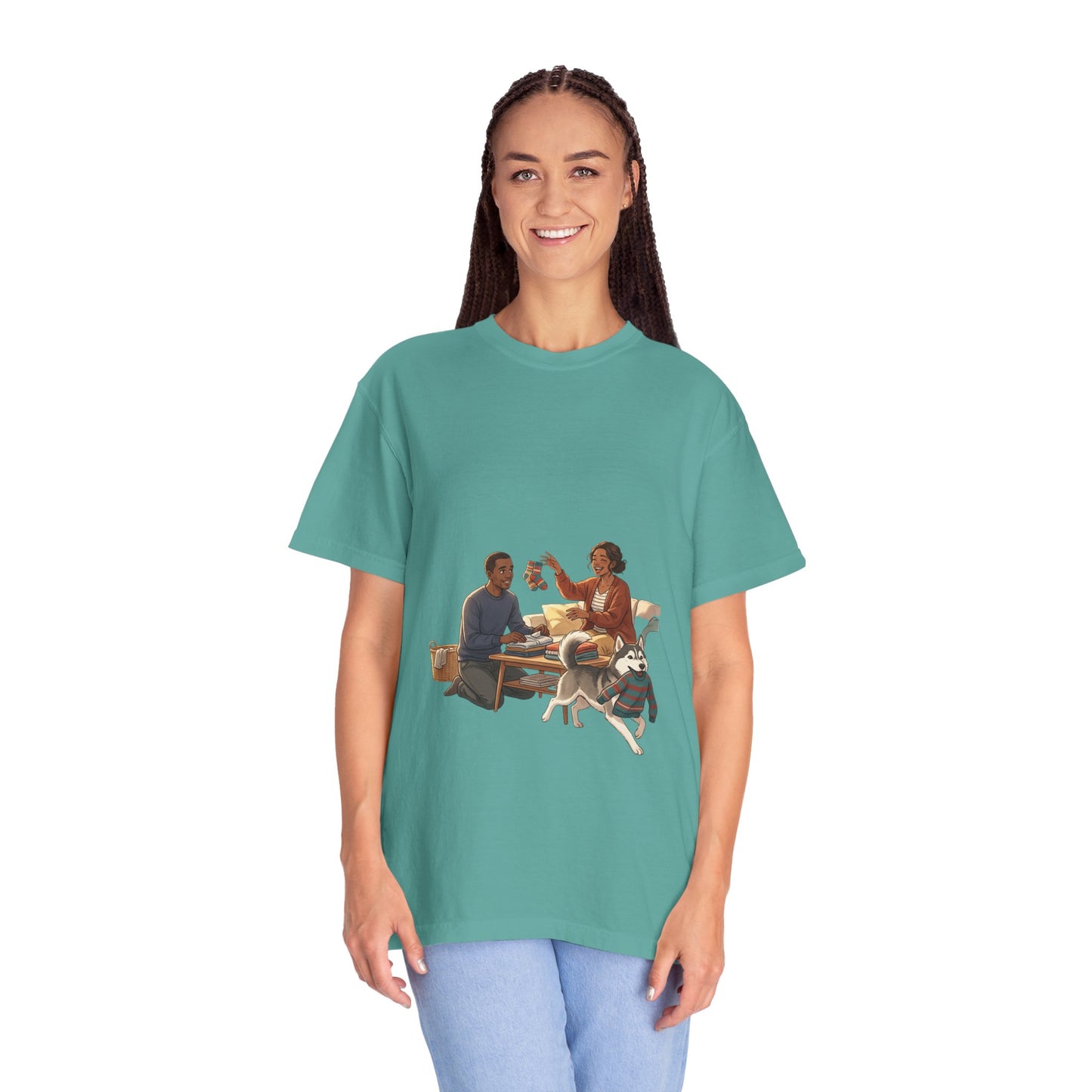 Picnic Cheers T-Shirt — Vintage Couple & Dog Illustration Tee