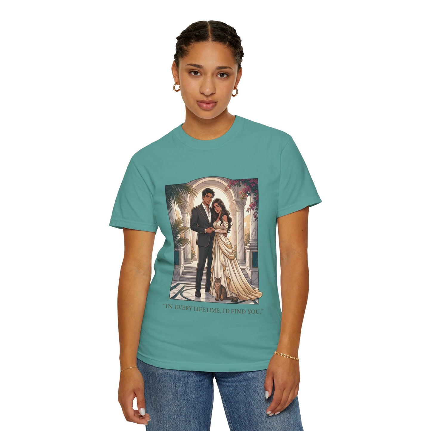 Romantic Vintage Wedding Portrait T-Shirt — "In Every Lifetime, I'd Find You"