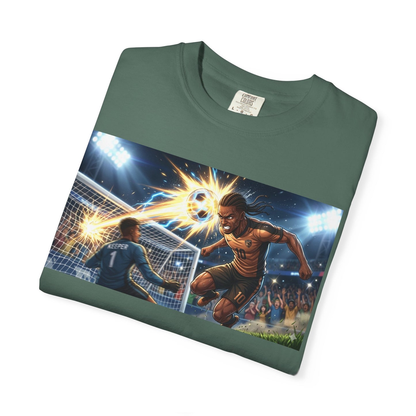 Soccer Goal Explosion T-Shirt — Action-Packed Football Graphic Tee