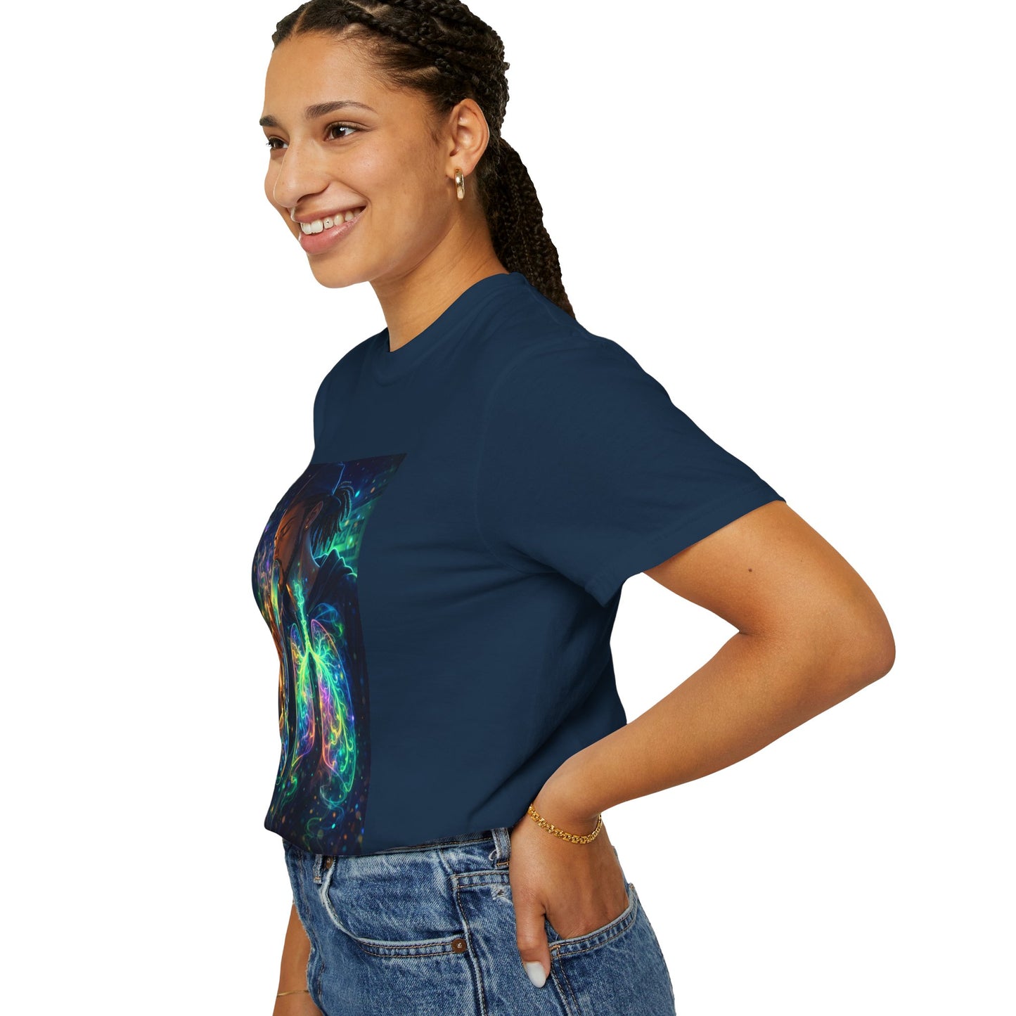 Cosmic Lungs T-Shirt — Neon Anatomical Art Tee