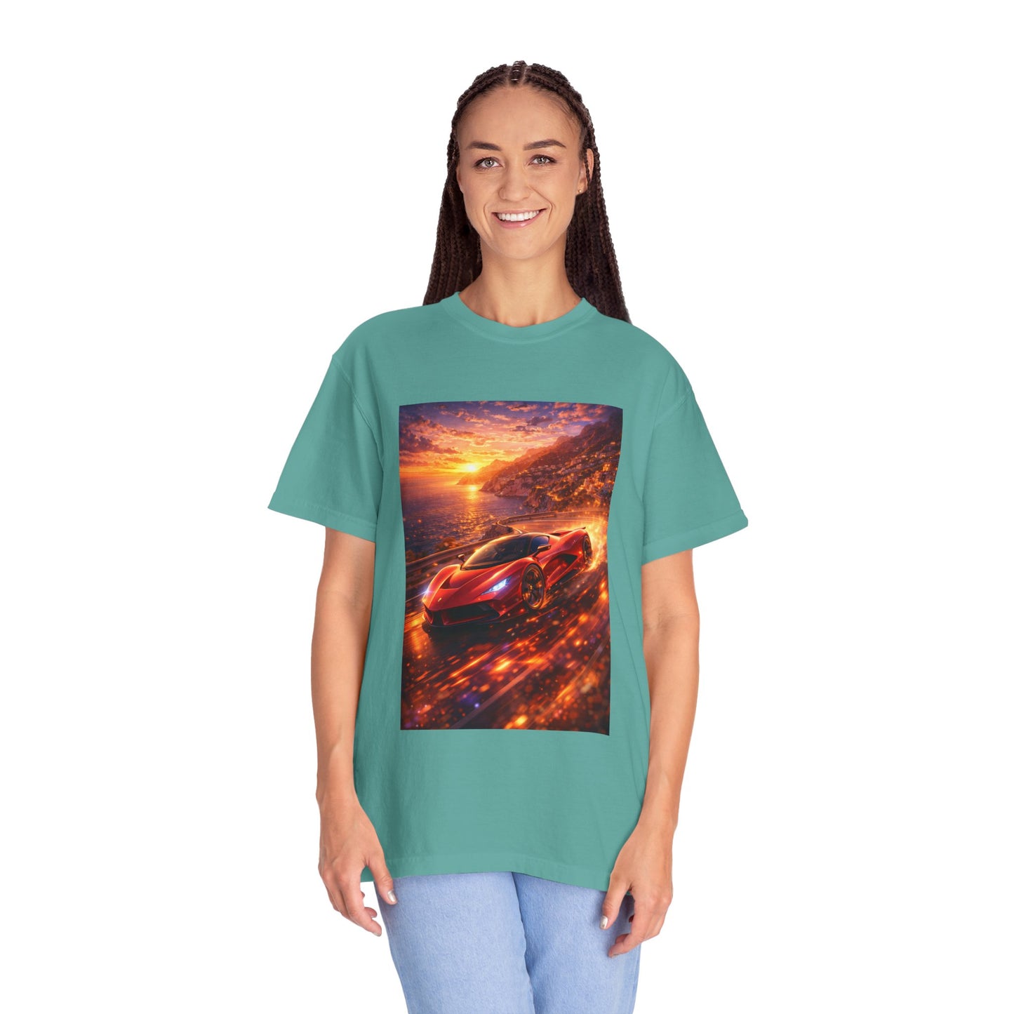 Ferrari F80- Amalfi Coast, Italy - T‑Shirt — Red Sports Car Print