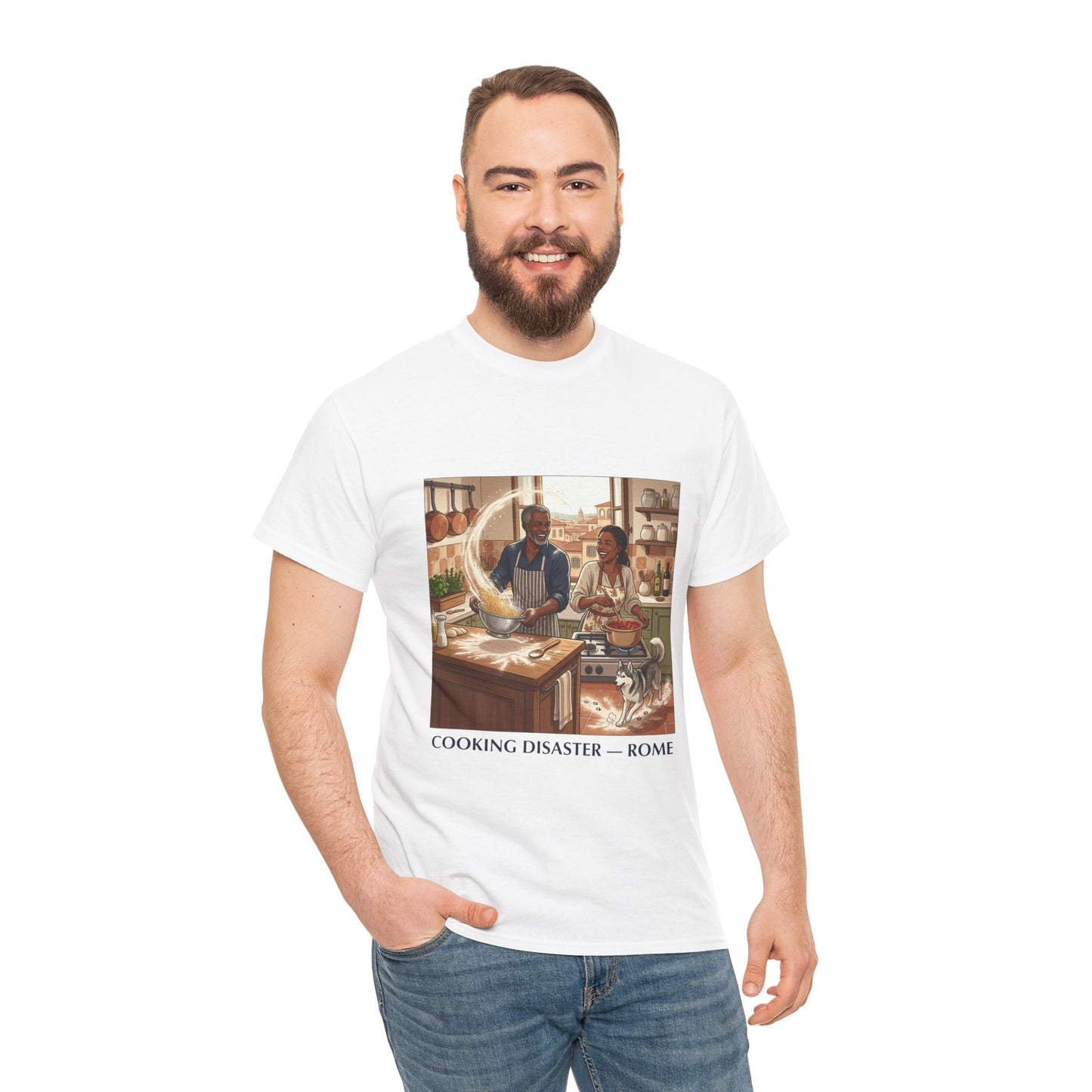 T-Shirt — 'Cooking Disaster — Rome' Illustrated Cooking Tee