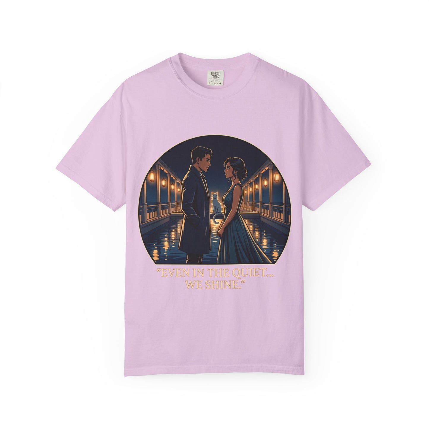 Romantic Night Stroll T-Shirt — "Even in the Quiet... We Shine" Graphic Tee