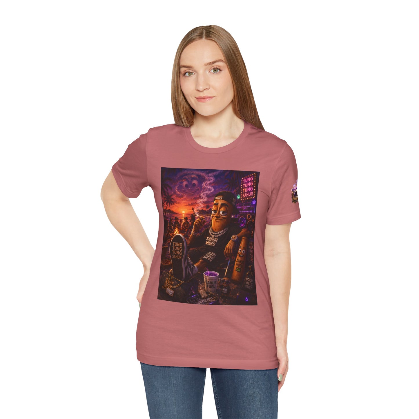 Tung Tung Tung Sahur T-Shirt — "Summertime Vibes" Retro Beach Party Graphic Tee